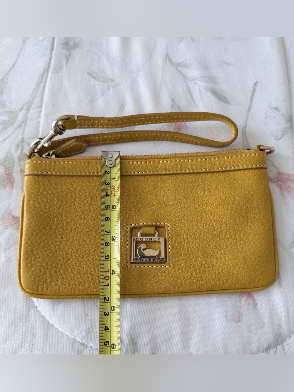 Dooney & Bourke Yellow Pebble Leather Wristlet - Picture 5 of 7